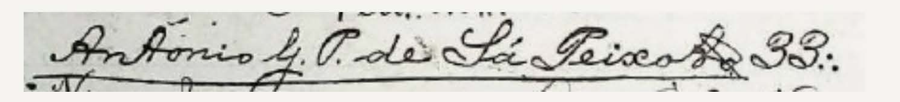 Rubrica do fundador na Ata de Instalação de 1896